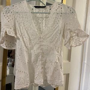 Zara eyelet blouse